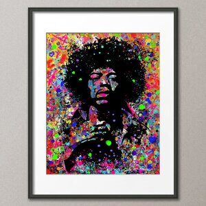 Jimi Hendrix Fine Art Print, Home Decor, Rockstar Art, Pop Art, Colorful Prints